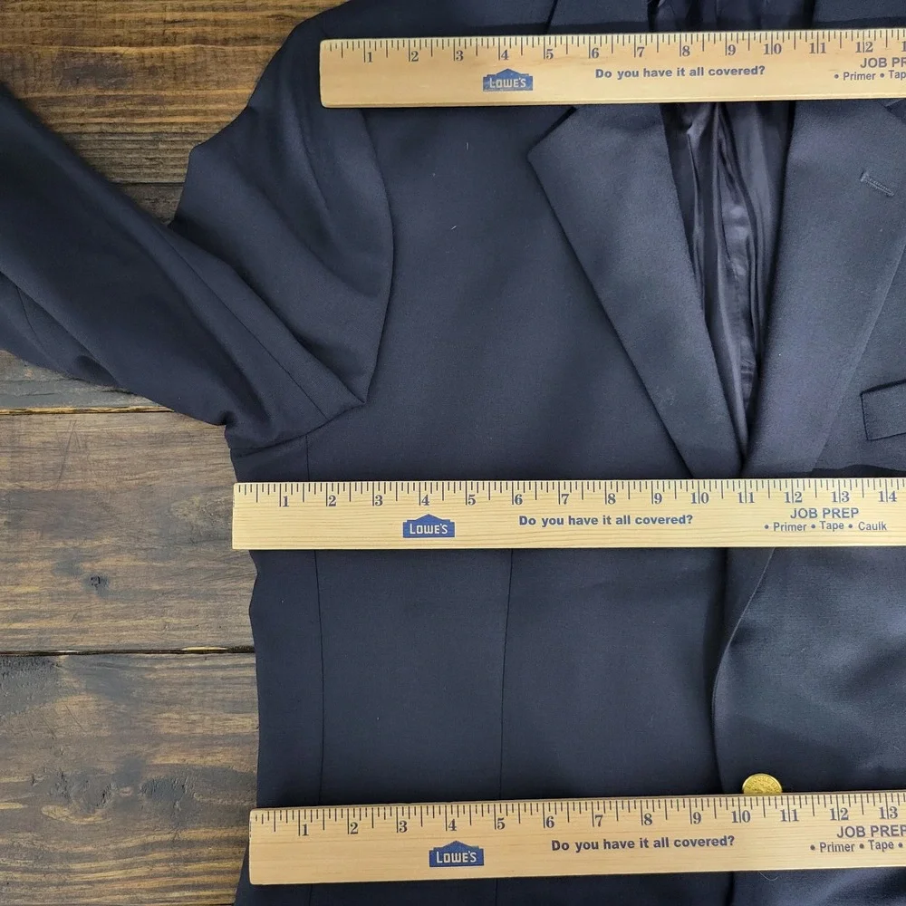 Brooks Brothers 346 Men's Sport Coat Blazer Two‎ Button Navy Blue Stretch 43L